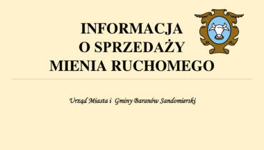 Zdjęcie dla artykułu Informacja o sprzedaży mienia ruchomego