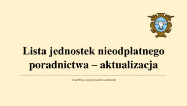 Zdjęcie dla artykułu Lista jednostek nieodpłatnego poradnictwa – aktualizacja!
