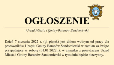 Zdjęcie dla artykułu 7 stycznia 2022r. Urząd Nieczynny