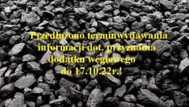 Zdjęcie dla artykułu Przedłużenie terminu wydania informacji dot. przyznania dodatku węglowego!