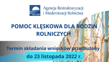Zdjęcie dla artykułu Wsparcie finansowe z tytułu szkód spowodowanych niekorzystnymi zjawiskami atmosferycznymi.Wydłużony termin składania wniosków!