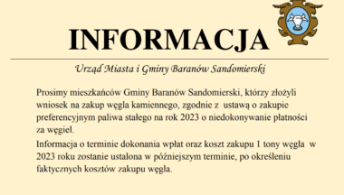 Zdjęcie dla artykułu Komunikat dot. płatności na preferencyjny zakup węgla w 2023 roku