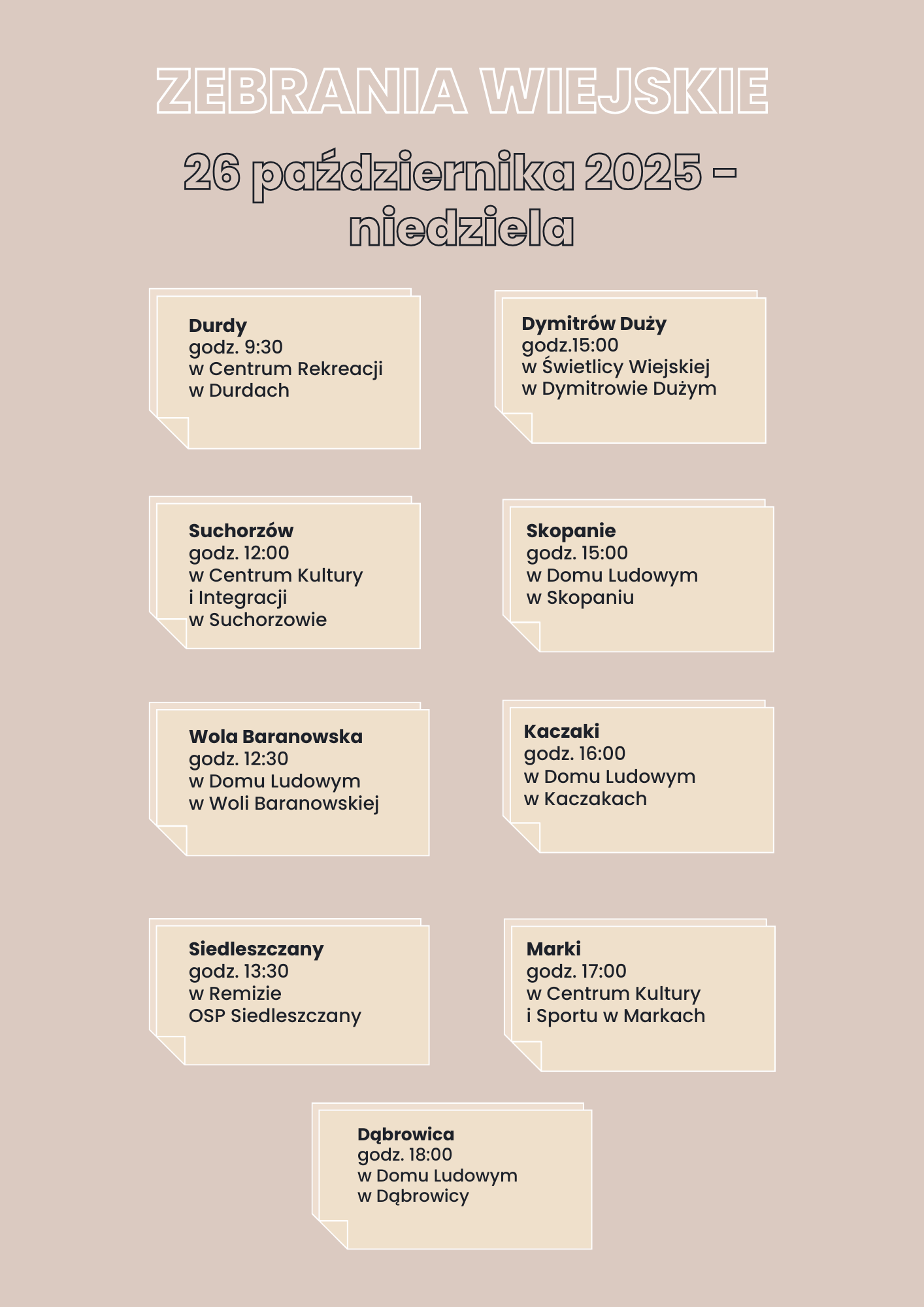 Zebrania wiejskie i zebranie ogólnie mieszkańców