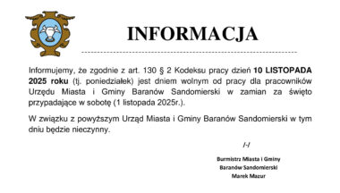 Zdjęcie dla artykułu 10 listopada 2025r. – Urząd Nieczynny