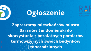 Zdjęcie dla artykułu Bezpłatne pomiary termowizyjne budynków jednorodzinnych dla mieszkańców Gminy Baranów Sandomierski