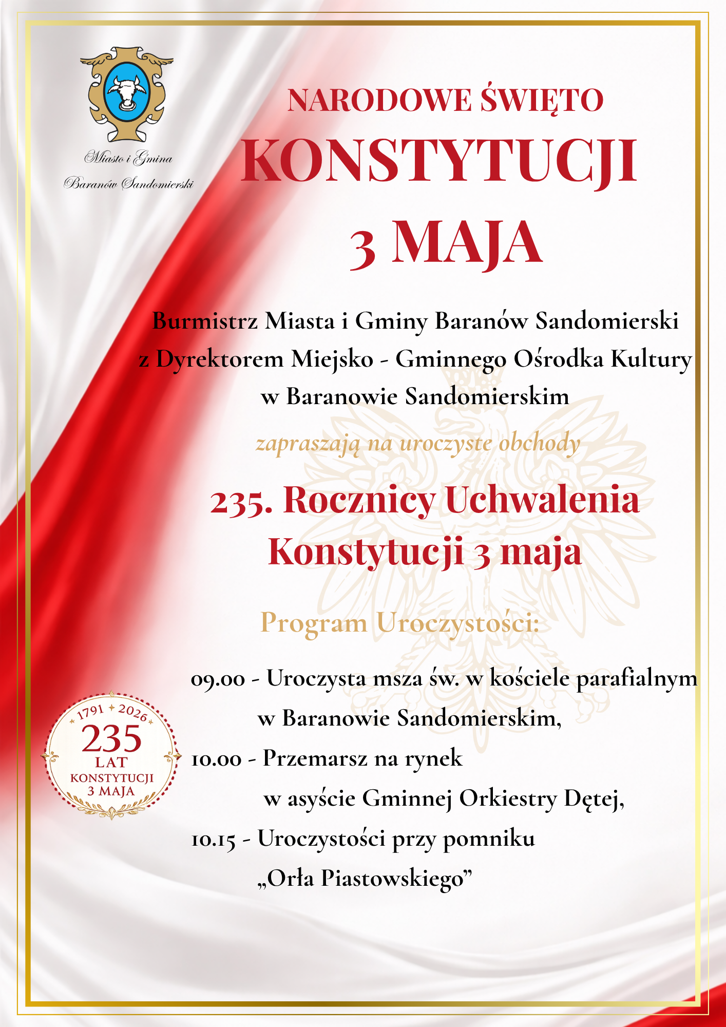 Obchody 235 rocznicy Uchwalenia Konstytucji 3 Maja