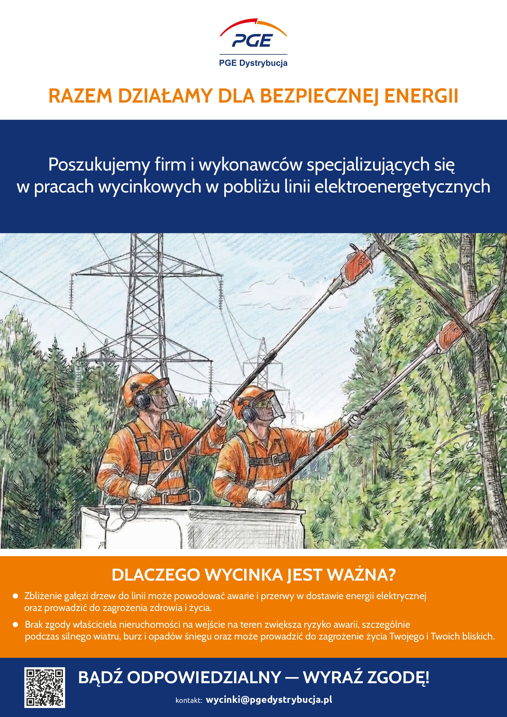 Wycinka zadrzewienia w pobliżu linii elektroenergetycznych